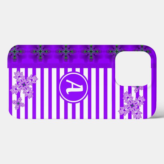 Artdeco Flowers in Retro Style with monogram Case-Mate iPhone Case (Achterkant (horizontaal))