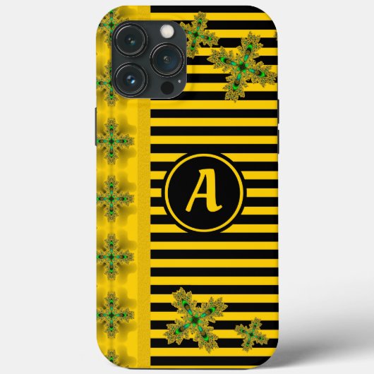 Artdeco Flowers in Retro Style with monogram Case-Mate iPhone Case (Achterkant)
