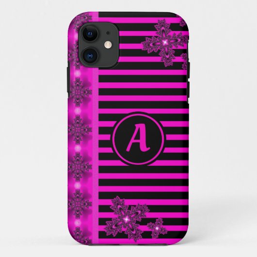 Artdeco Flowers in Retro Style with monogram Case-Mate iPhone Case (Achterkant)