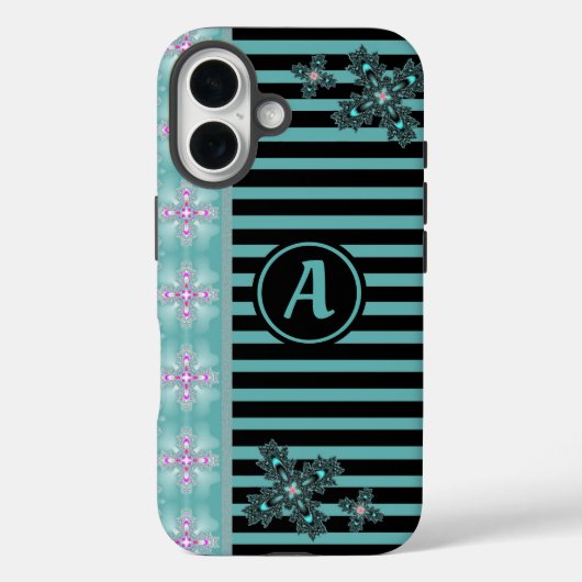Artdeco Flowers in Retro Style with monogram Case-Mate iPhone Case (Achterkant)