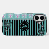 Artdeco Flowers in Retro Style with monogram Case-Mate iPhone Case (Achterkant (horizontaal))