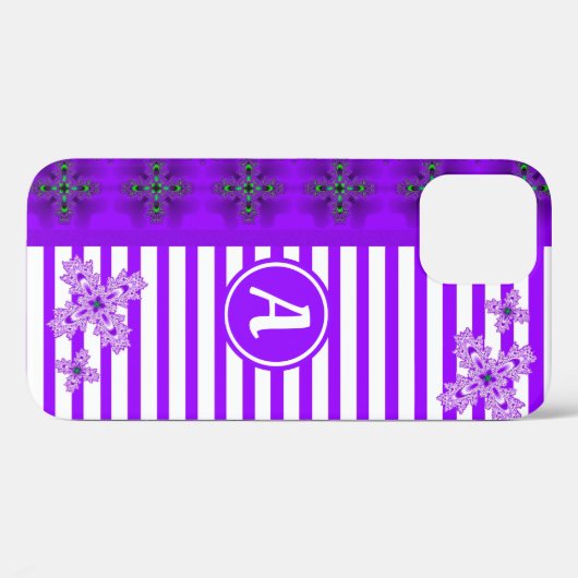 Artdeco Flowers in Retro Style with monogram Case-Mate iPhone Case (Achterkant (horizontaal))