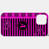 Artdeco Flowers in Retro Style with monogram Case-Mate iPhone Case (Achterkant (horizontaal))