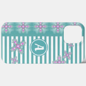 Artdeco Flowers in Retro Style with monogram Case-Mate iPhone Case (Achterkant (horizontaal))
