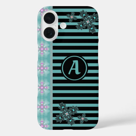 Artdeco Flowers in Retro Style with monogram Case-Mate iPhone Case (Achterkant)