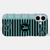 Artdeco Flowers in Retro Style with monogram Case-Mate iPhone Case (Achterkant (horizontaal))