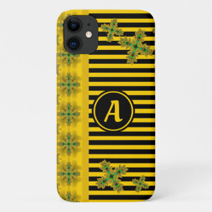 Artdeco Flowers in Retro Style with monogram Case-Mate iPhone Case