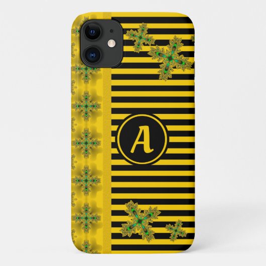 Artdeco Flowers in Retro Style with monogram Case-Mate iPhone Case (Achterkant)