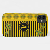 Artdeco Flowers in Retro Style with monogram Case-Mate iPhone Case (Achterkant (horizontaal))