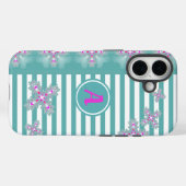 Artdeco Flowers in Retro Style with monogram Case-Mate iPhone Case (Achterkant (horizontaal))