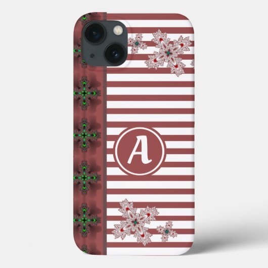 Artdeco Flowers in Retro Style with monogram Case-Mate iPhone Case (Achterkant)