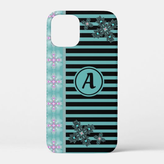 Artdeco Flowers in Retro Style with monogram Case-Mate iPhone Case (Achterkant)