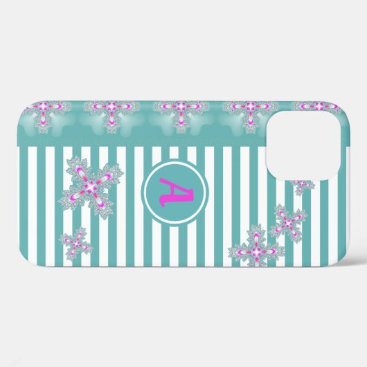 Artdeco Flowers in Retro Style with monogram Case-Mate iPhone Case (Achterkant (horizontaal))