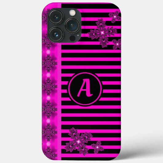 Artdeco Flowers in Retro Style with monogram Case-Mate iPhone Case (Achterkant)