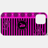 Artdeco Flowers in Retro Style with monogram Case-Mate iPhone Case (Achterkant (horizontaal))