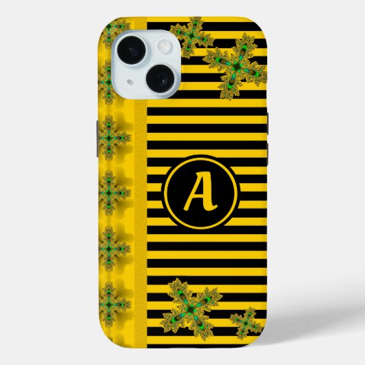 Artdeco Flowers in Retro Style with monogram Case-Mate iPhone Case (Achterkant)