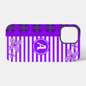 Artdeco Flowers in Retro Style with monogram iPhone Hoesje (Achterkant horizontaal)