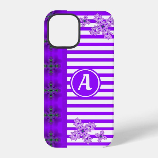 Artdeco Flowers in Retro Style with monogram iPhone Hoesje (Achterkant)