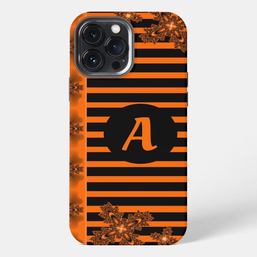 Artdeco Flowers in Retro Style with monogram iPhone Hoesje (Achterkant)
