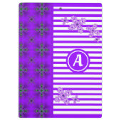 Artdeco Flowers in Retro Style with monogram Klembord (Achterkant)