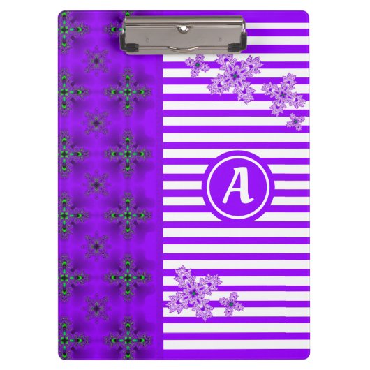 Artdeco Flowers in Retro Style with monogram Klembord (Voorkant)