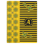 Artdeco Flowers in Retro Style with monogram Klembord (Achterkant)