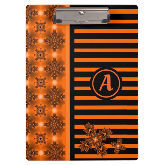 Artdeco Flowers in Retro Style with monogram Klembord (Voorkant)