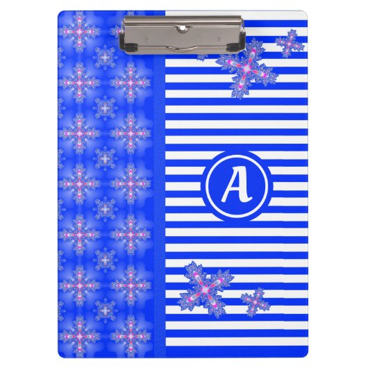 Artdeco Flowers in Retro Style with monogram Klembord (Voorkant)