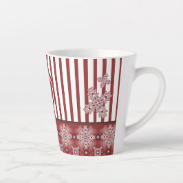 Artdeco Flowers in Retro Style with monogram Latte Mok