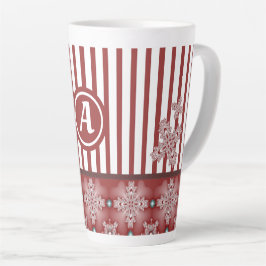 Artdeco Flowers in Retro Style with monogram Latte Mok