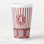 Artdeco Flowers in Retro Style with monogram Latte Mok (Voorkant)