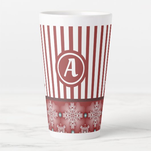 Artdeco Flowers in Retro Style with monogram Latte Mok (Voorkant)