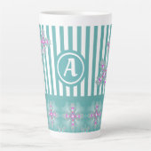 Artdeco Flowers in Retro Style with monogram Latte Mok (Voorkant)