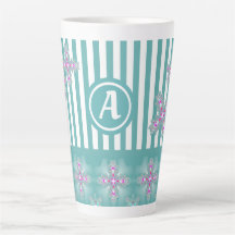 Artdeco Flowers in Retro Style with monogram