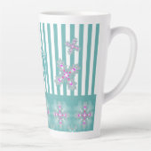 Artdeco Flowers in Retro Style with monogram Latte Mok (Rechts)