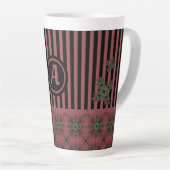 Artdeco Flowers in Retro Style with monogram Latte Mok (Rechterhoek)