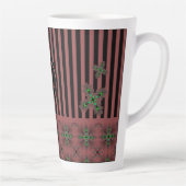 Artdeco Flowers in Retro Style with monogram Latte Mok (Rechts)