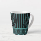 Artdeco Flowers in Retro Style with monogram Latte Mok (Rechterhoek)