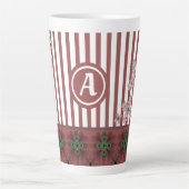 Artdeco Flowers in Retro Style with monogram Latte Mok (Voorkant)