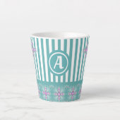 Artdeco Flowers in Retro Style with monogram Latte Mok (Voorkant)