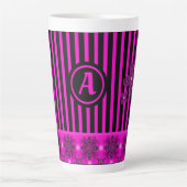 Artdeco Flowers in Retro Style with monogram Latte Mok (Voorkant)