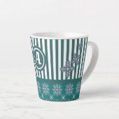 Artdeco Flowers in Retro Style with monogram Latte Mok (Rechterhoek)