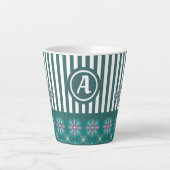 Artdeco Flowers in Retro Style with monogram Latte Mok (Voorkant)