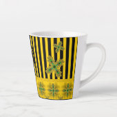 Artdeco Flowers in Retro Style with monogram Latte Mok (Rechts)