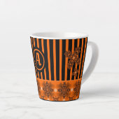 Artdeco Flowers in Retro Style with monogram Latte Mok (Rechterhoek)