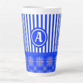 Artdeco Flowers in Retro Style with monogram Latte Mok (Voorkant)