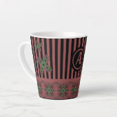 Artdeco Flowers in Retro Style with monogram Latte Mok (Linkerhoek)