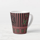 Artdeco Flowers in Retro Style with monogram Latte Mok (Rechterhoek)