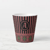 Artdeco Flowers in Retro Style with monogram Latte Mok (Voorkant)