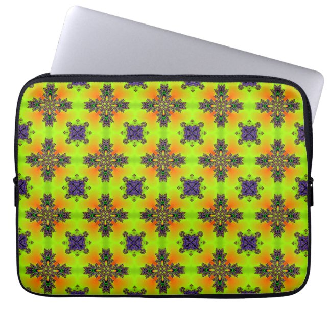 Artdeco Flowers in Retrostijl Laptop Sleeve (Voorkant)